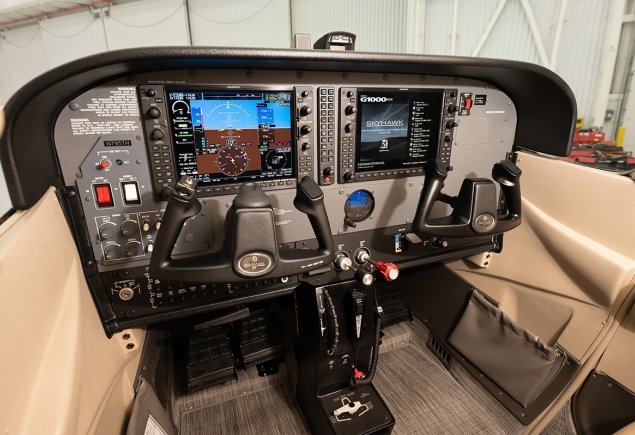 panel view of plane controls